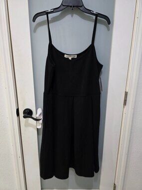 Paisley Raye Black Sleeveless Fit‎ & Flare Dress 0X | Plus Size LBD | NWT
